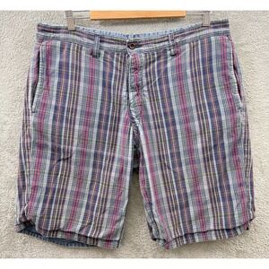 Ralph Lauren Yacht Club‎ Shorts Mens 34 Chambray Stripe Reversible Marine Chino